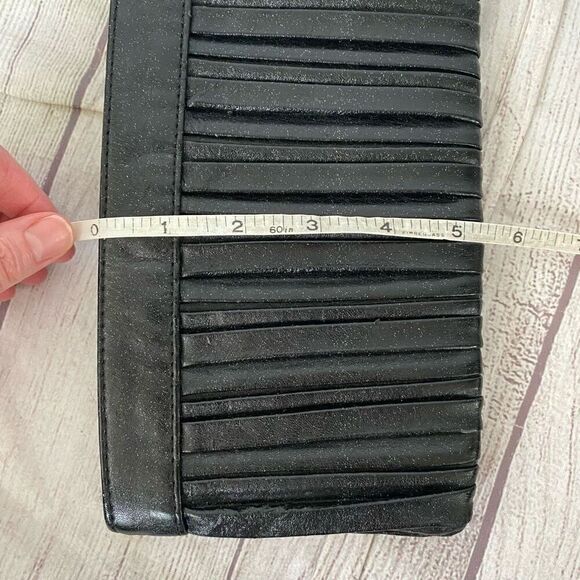 Express women mini clutch or cosmetic bag black shimmer 8.5”x5” - Picture 6 of 6